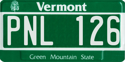 VT license plate PNL126
