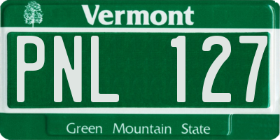 VT license plate PNL127