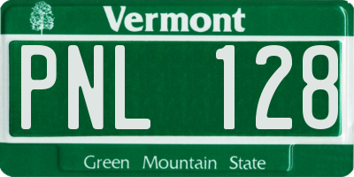 VT license plate PNL128