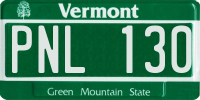 VT license plate PNL130