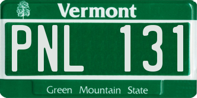 VT license plate PNL131