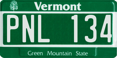 VT license plate PNL134