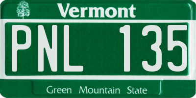 VT license plate PNL135
