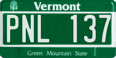 VT license plate PNL137