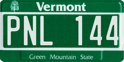 VT license plate PNL144