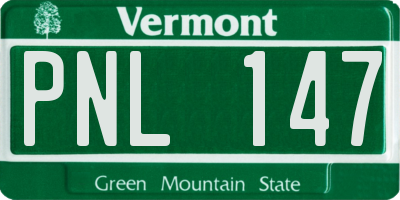 VT license plate PNL147