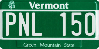 VT license plate PNL150