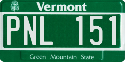 VT license plate PNL151
