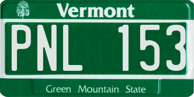 VT license plate PNL153