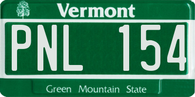 VT license plate PNL154