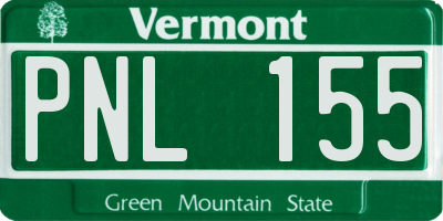 VT license plate PNL155