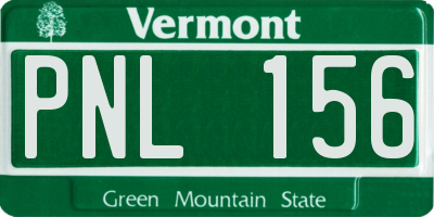 VT license plate PNL156