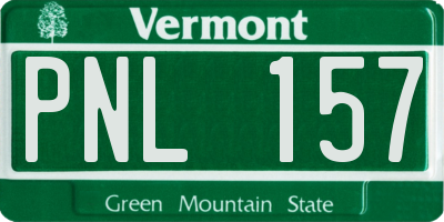 VT license plate PNL157