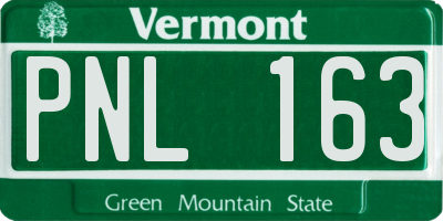 VT license plate PNL163
