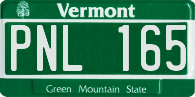 VT license plate PNL165