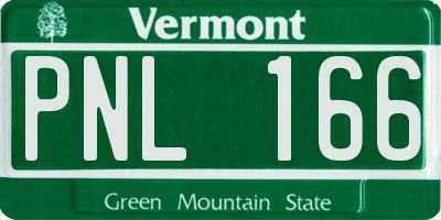 VT license plate PNL166