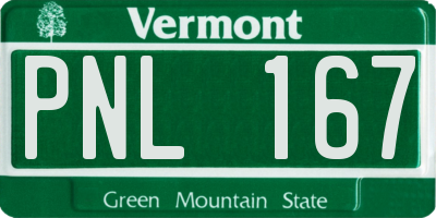 VT license plate PNL167