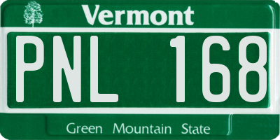 VT license plate PNL168