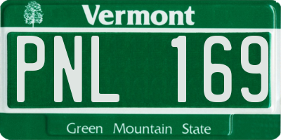 VT license plate PNL169