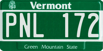 VT license plate PNL172