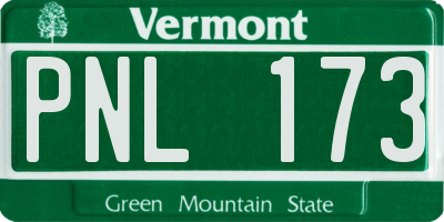 VT license plate PNL173