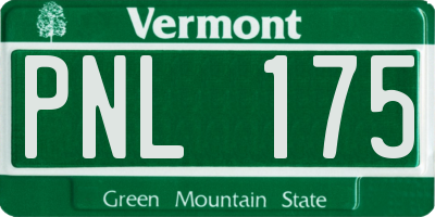 VT license plate PNL175
