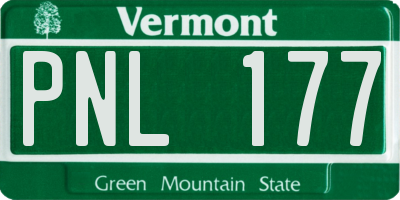VT license plate PNL177