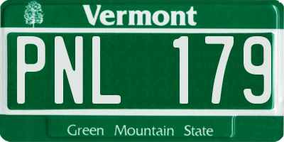 VT license plate PNL179