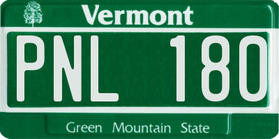 VT license plate PNL180