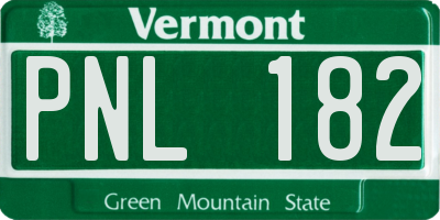 VT license plate PNL182