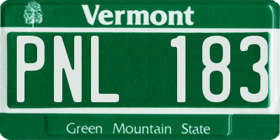 VT license plate PNL183