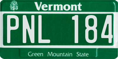 VT license plate PNL184