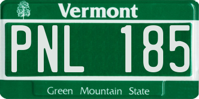 VT license plate PNL185