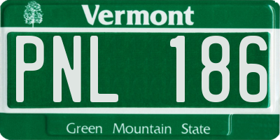 VT license plate PNL186