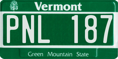 VT license plate PNL187