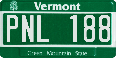 VT license plate PNL188