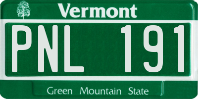 VT license plate PNL191