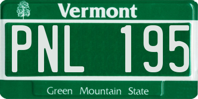 VT license plate PNL195