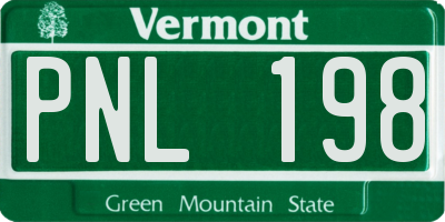 VT license plate PNL198