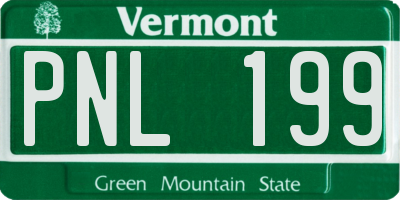 VT license plate PNL199