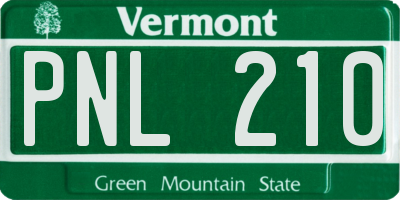 VT license plate PNL210