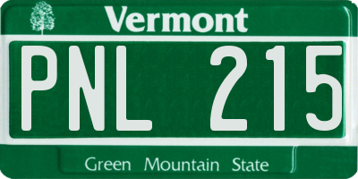 VT license plate PNL215