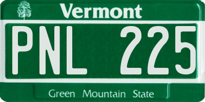 VT license plate PNL225