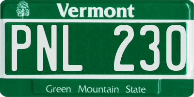 VT license plate PNL230