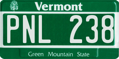 VT license plate PNL238
