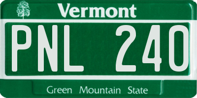 VT license plate PNL240
