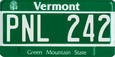 VT license plate PNL242