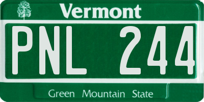 VT license plate PNL244