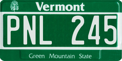 VT license plate PNL245