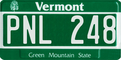 VT license plate PNL248